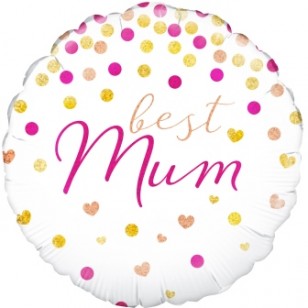 Best Mum Holographic Spotty Balloon